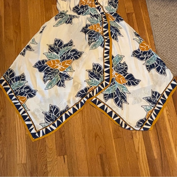 Nine West Asymmetrical Floral Dress in Blue and Yellow - Picture 7 of 7